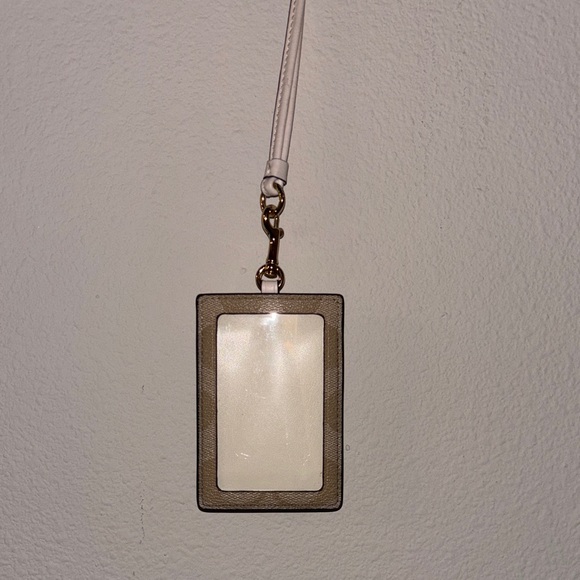 Coach Tan and Cream Card Holder Lanyard - Picture 2 of 3